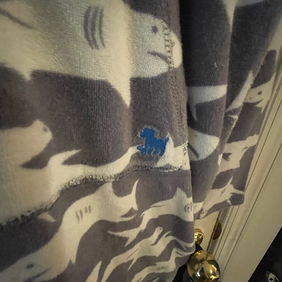 Boden Terry Swim Cover Up - Size 9-10 Years Shark Print Hooded Beach Toweling - Picture 4 of 8